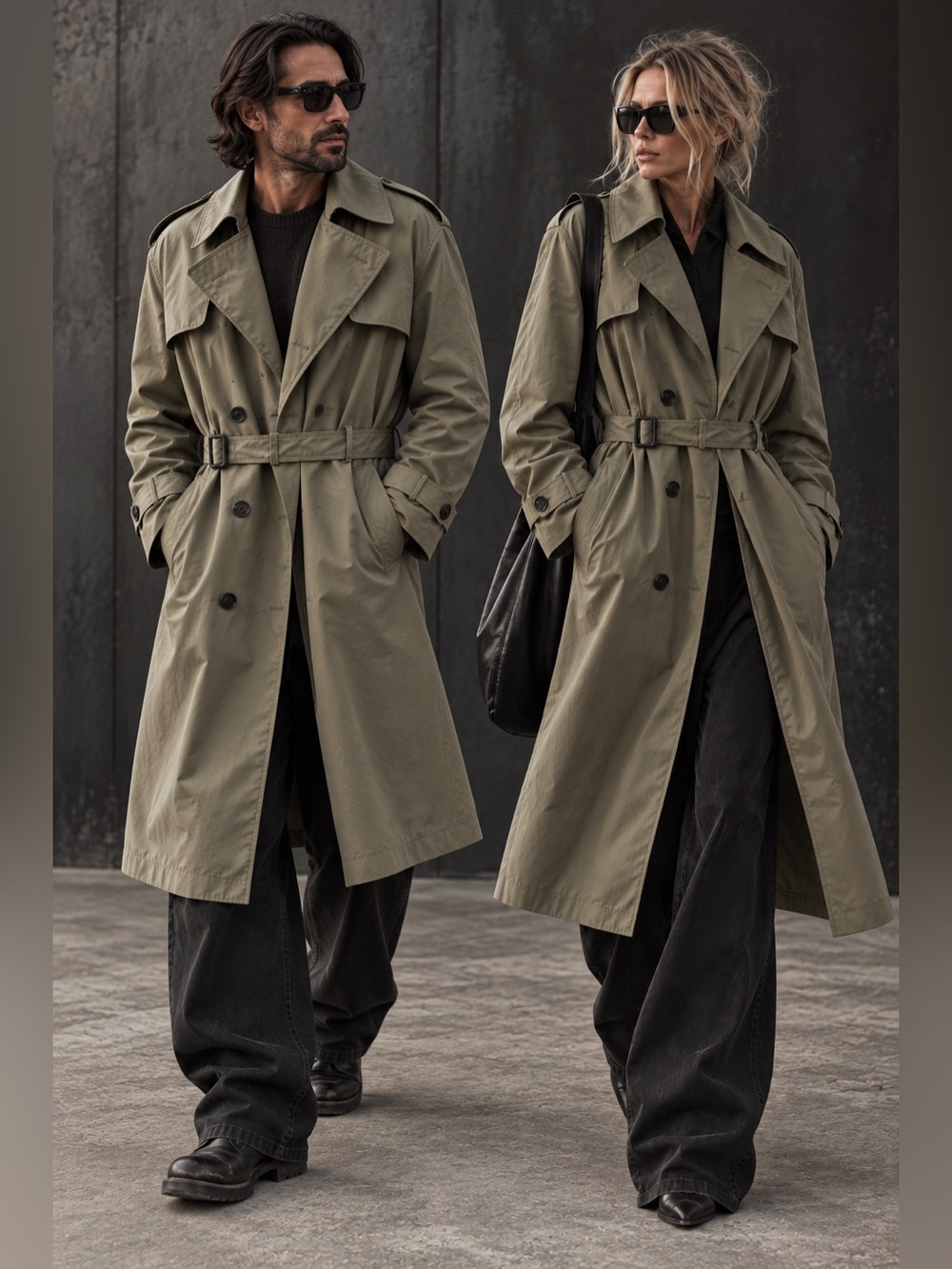 Vintage US Military DLA Valor Collection Men’s Trench Coat 40S Olive Khaki